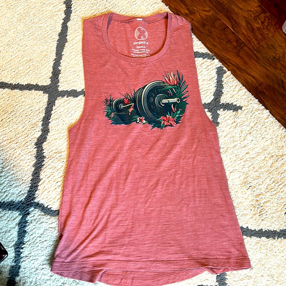 Project x floral weights muscle tank